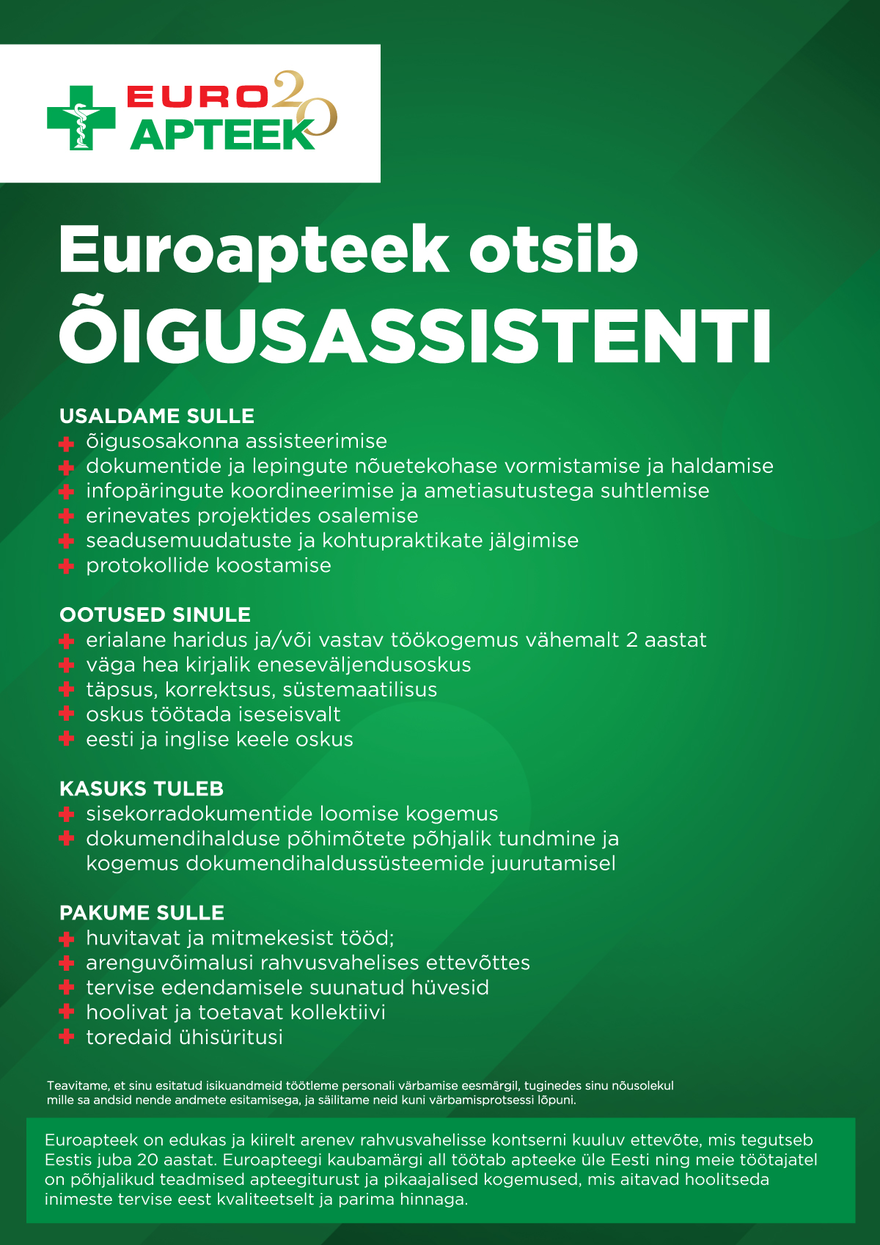 Euroapteek OÜ Õigusassistent