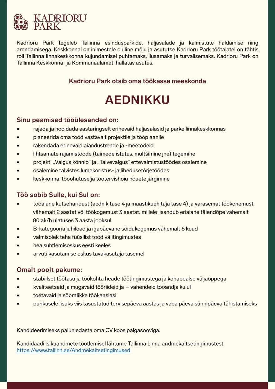 Kadrioru Park AEDNIK