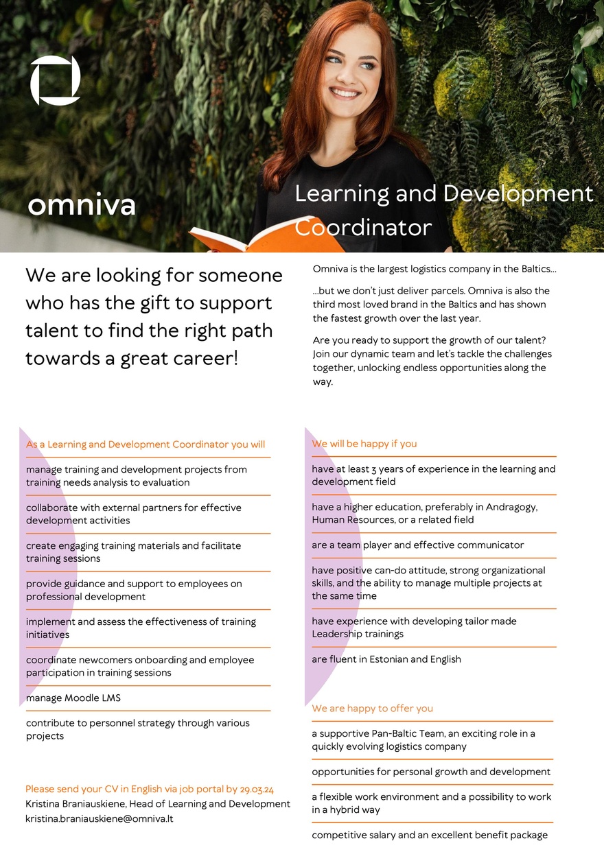 Omniva Learning and Development Coordinator