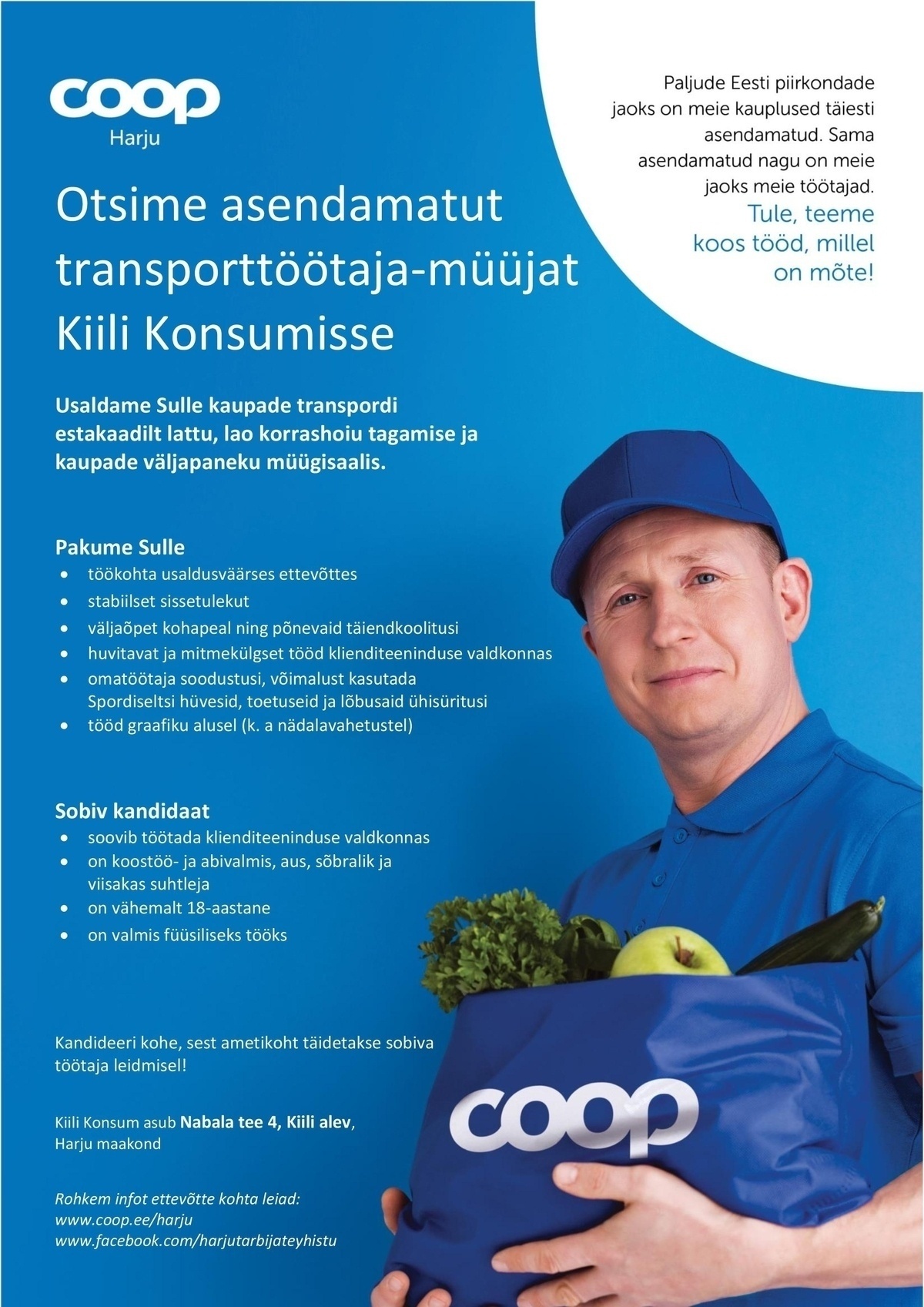 Harju Tarbijate Ühistu Transporttöötaja-müüja Kiili Konsum (Coop Harju)