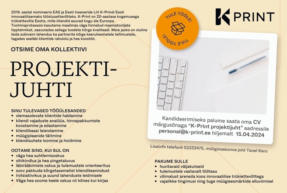 K-Print OÜ Projektijuht