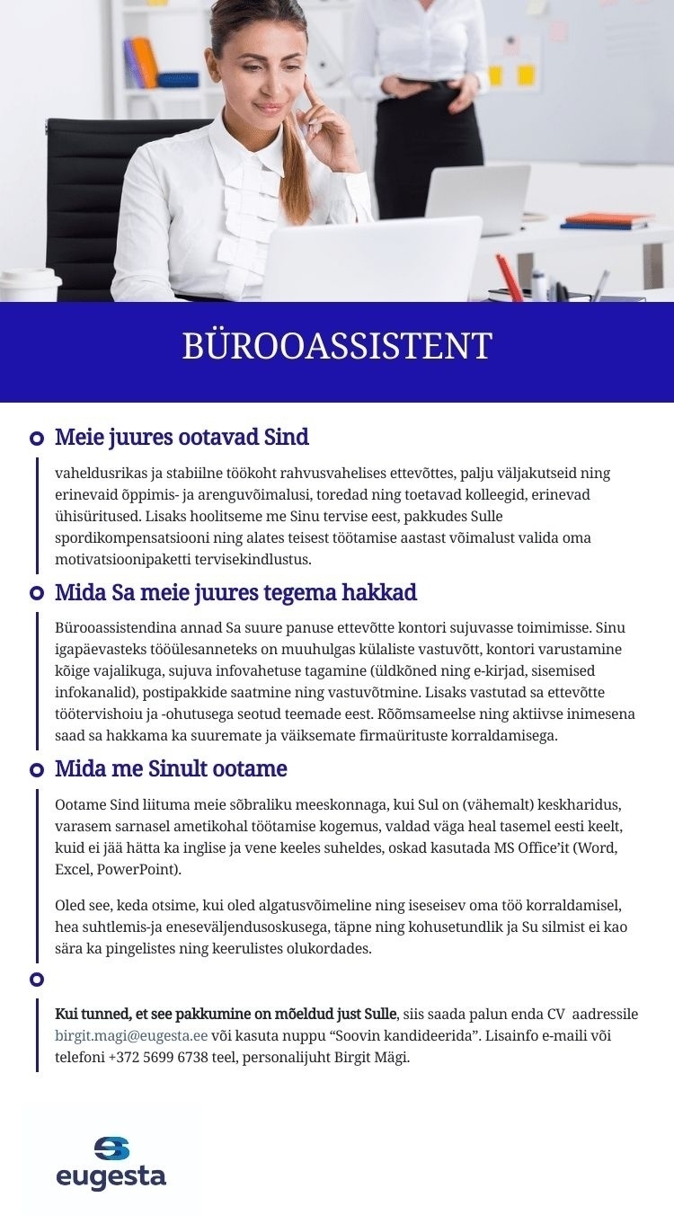 Eugesta Eesti OÜ Bürooassistent