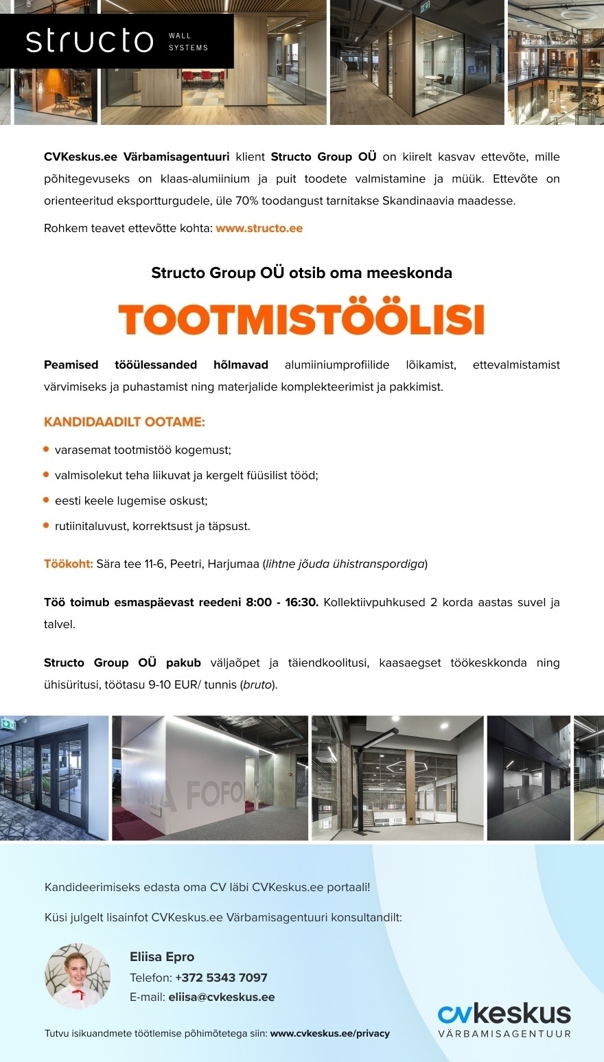 Structo Group OÜ Tootmistööline