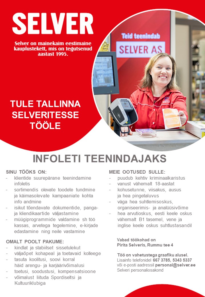 Selver Infoteenindaja Tallinna Selverites