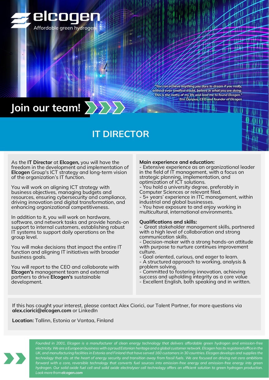 Elcogen Group IT Director