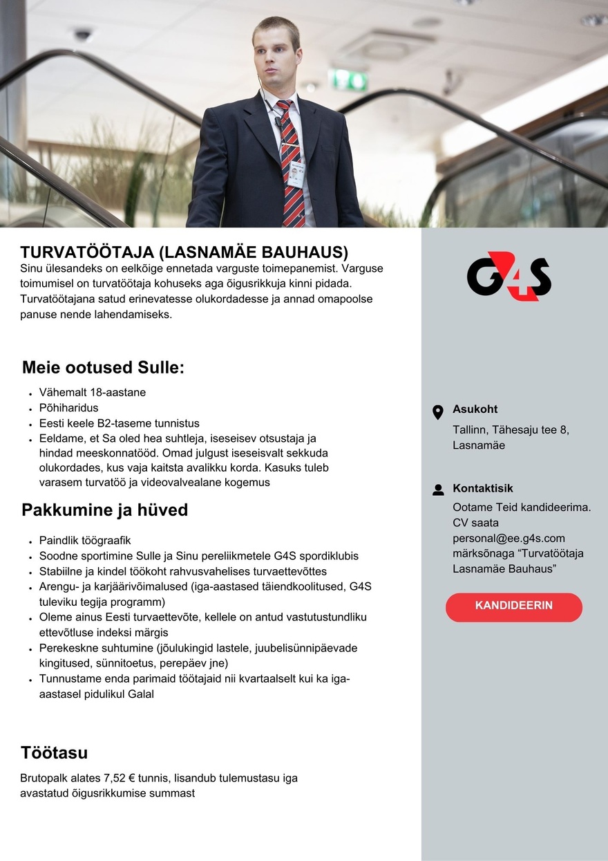 AS G4S Eesti Turvatöötaja (Lasnamäe Bauhaus)