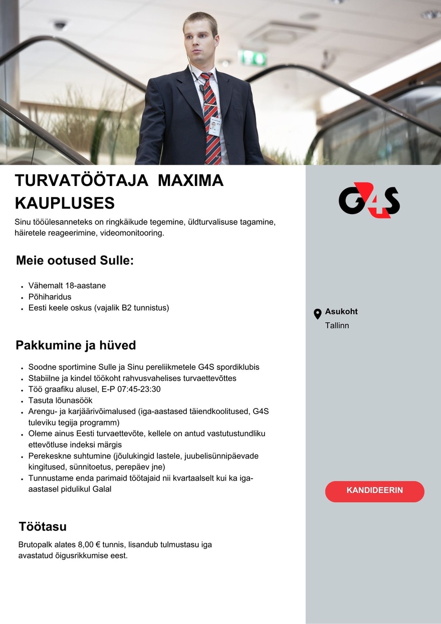 AS G4S Eesti Turvatöötaja Maxima kaupluses