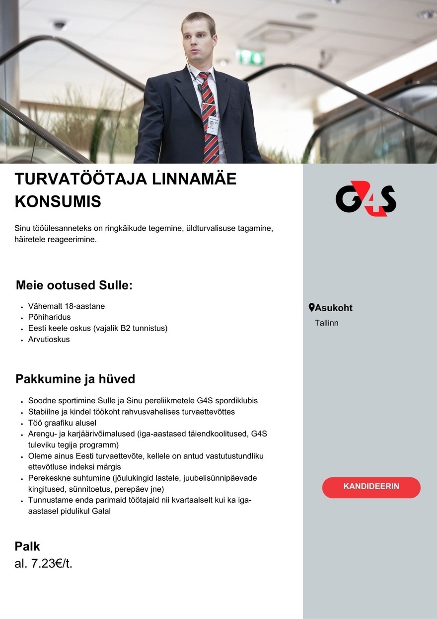 AS G4S Eesti Turvatöötaja Linnamäe Konsumis