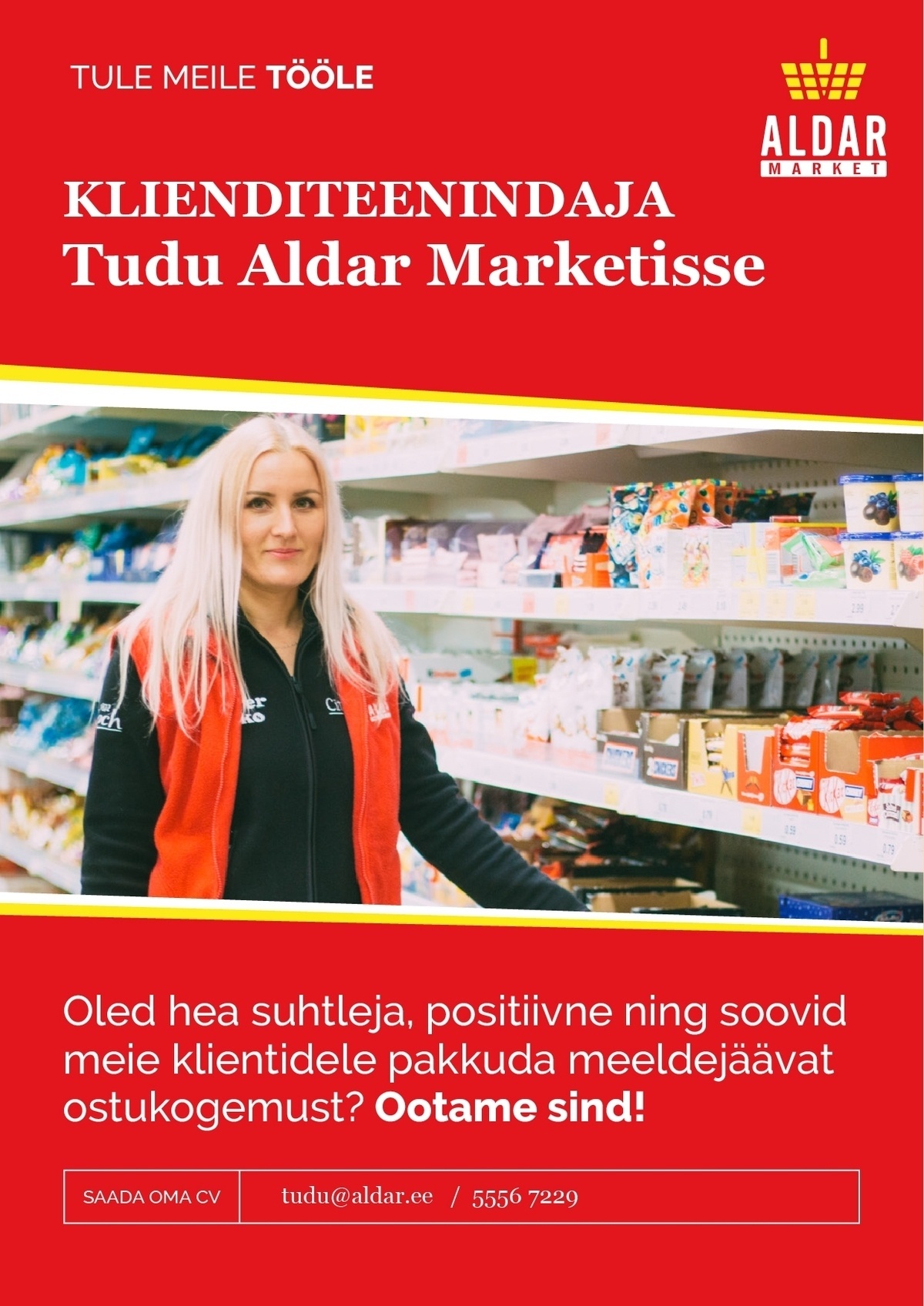 Aldar Eesti OÜ Klienditeenindaja Tudu AldarMarketisse