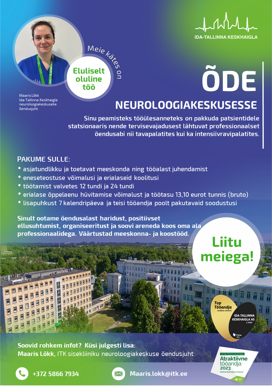 AS Ida-Tallinna Keskhaigla Õde neuroloogiakeskusesse