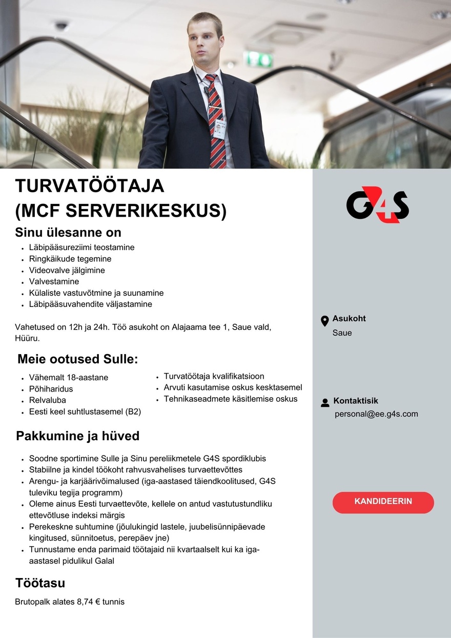 AS G4S Eesti Turvatöötaja (MCF serverikeskus)