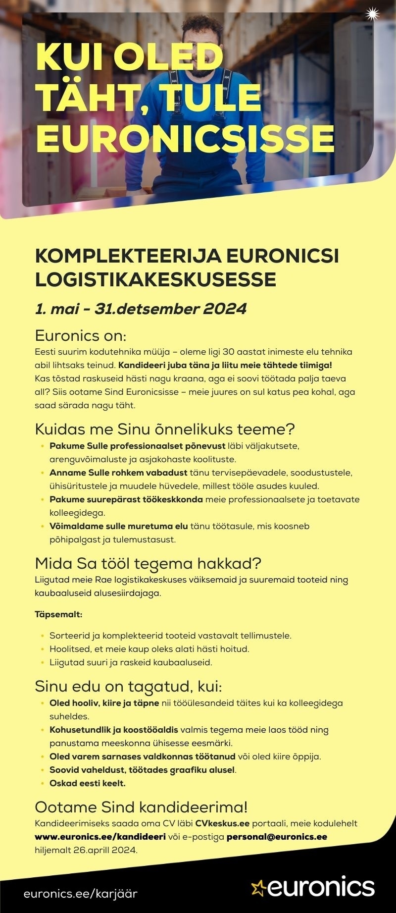 Sandmani Grupi AS Euronicsi logistikakeskuse komplekteerija