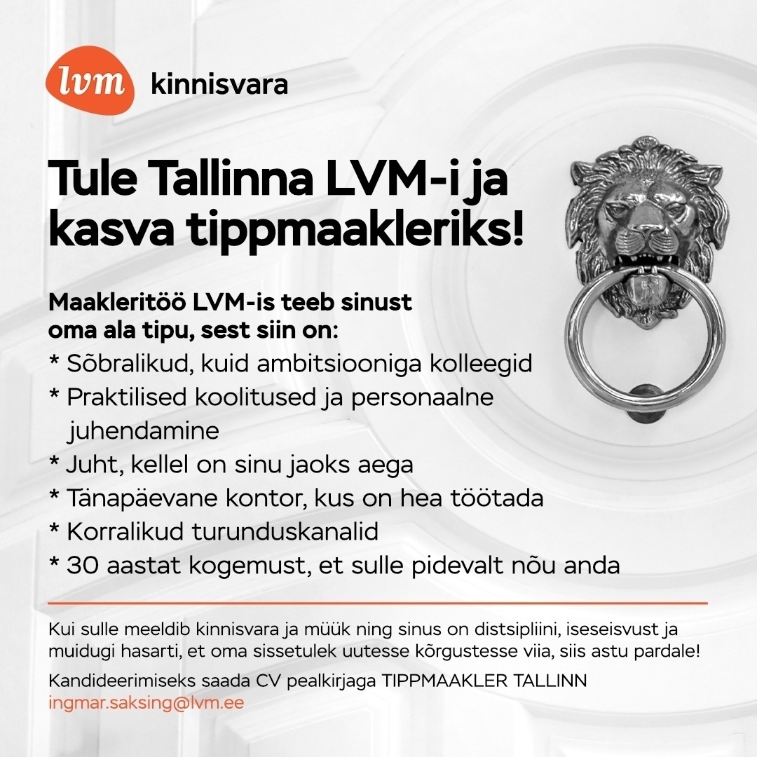 LVM Kinnisvara Tallinn OÜ Kinnisvaramaakler