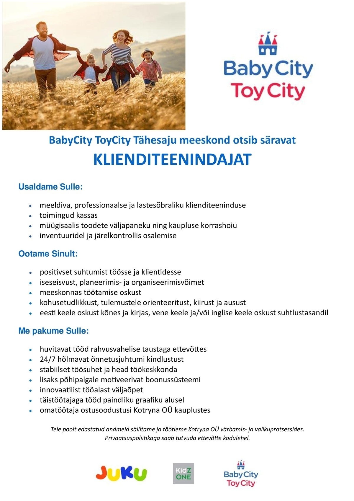 Kotryna OÜ BabyCity/ToyCity klienditeenindaja - Tähesaju