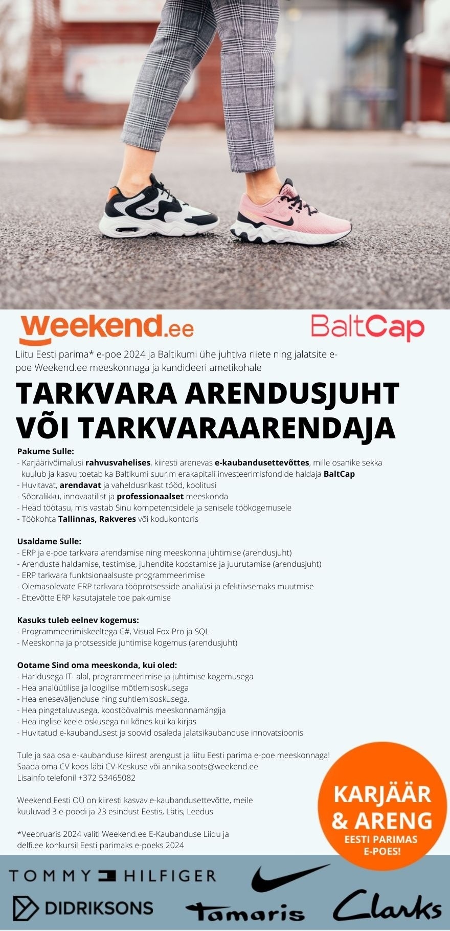 Weekend Eesti OÜ TARKVARA ARENDUSJUHT & TARKVARAARENDAJA