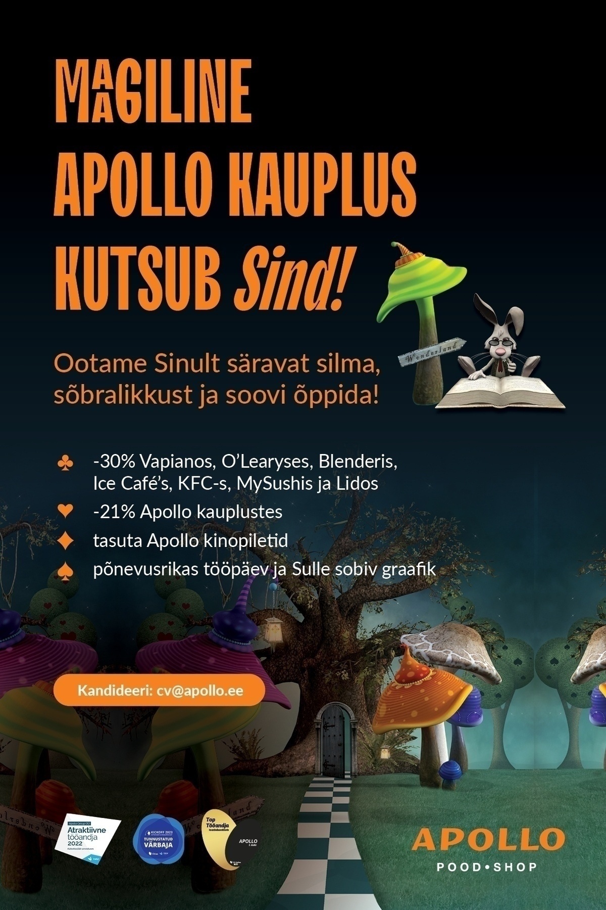 Apollo Kauplused OÜ Pärnu Kaubamajaka Apollo kauplus otsib suveabilisi! (Ajavahemikuks 01.07-2.09)