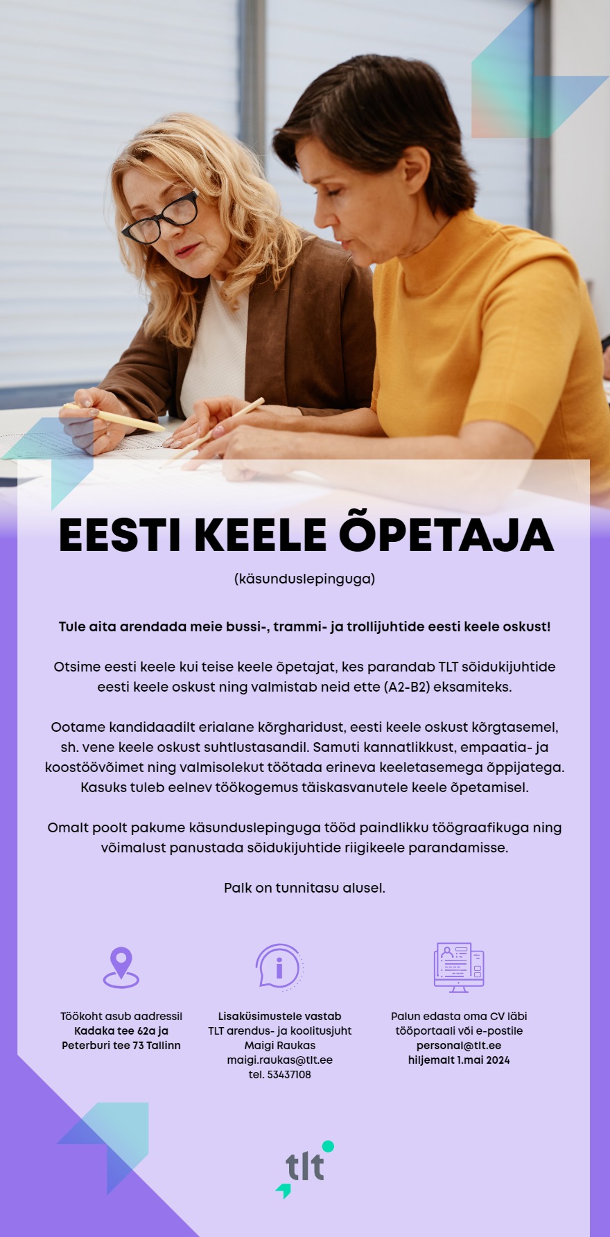AS Tallinna Linnatransport Eesti keele õpetaja (käsundusleping)