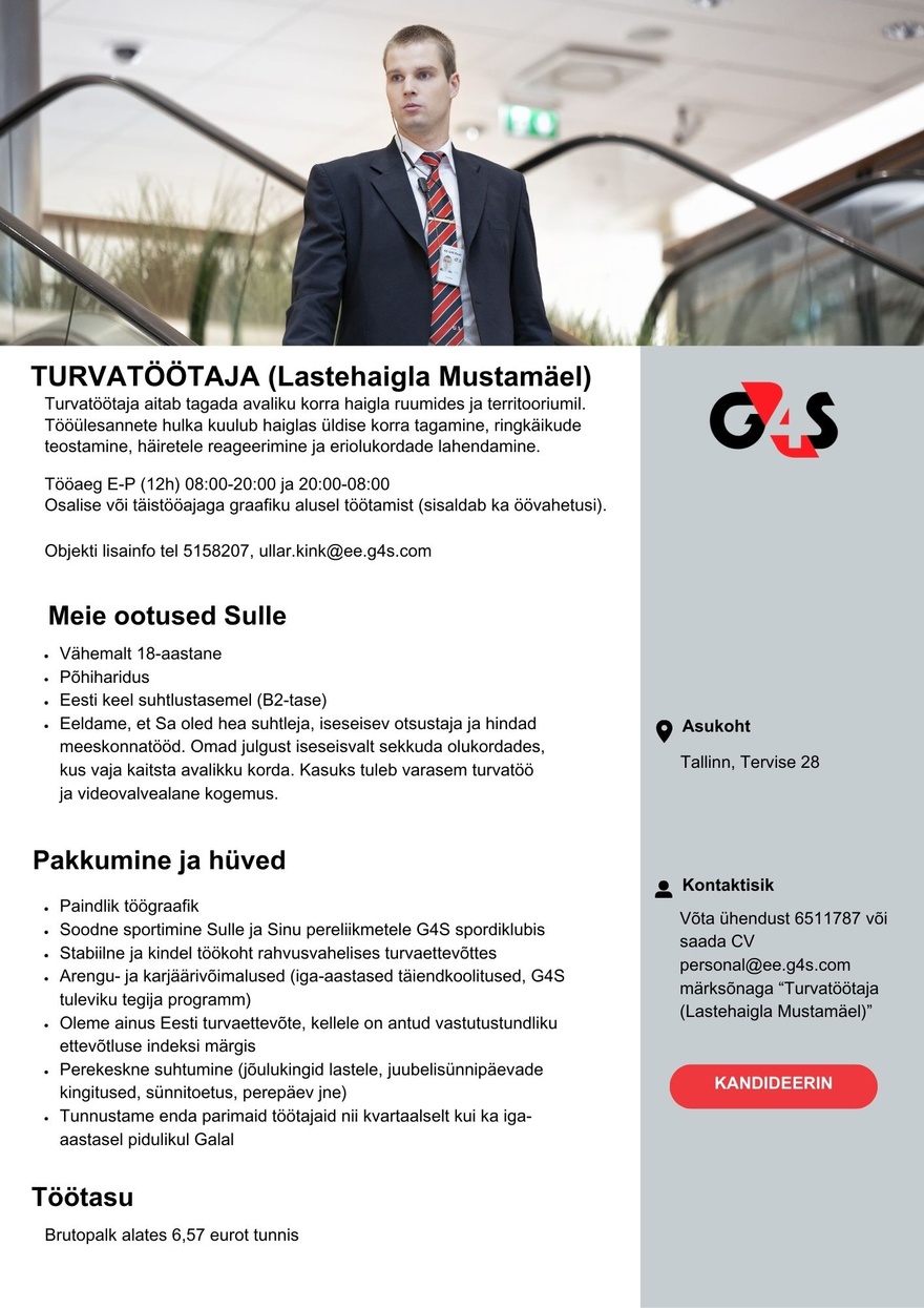 AS G4S Eesti Turvatöötaja (Lastehaigla Mustamäel)