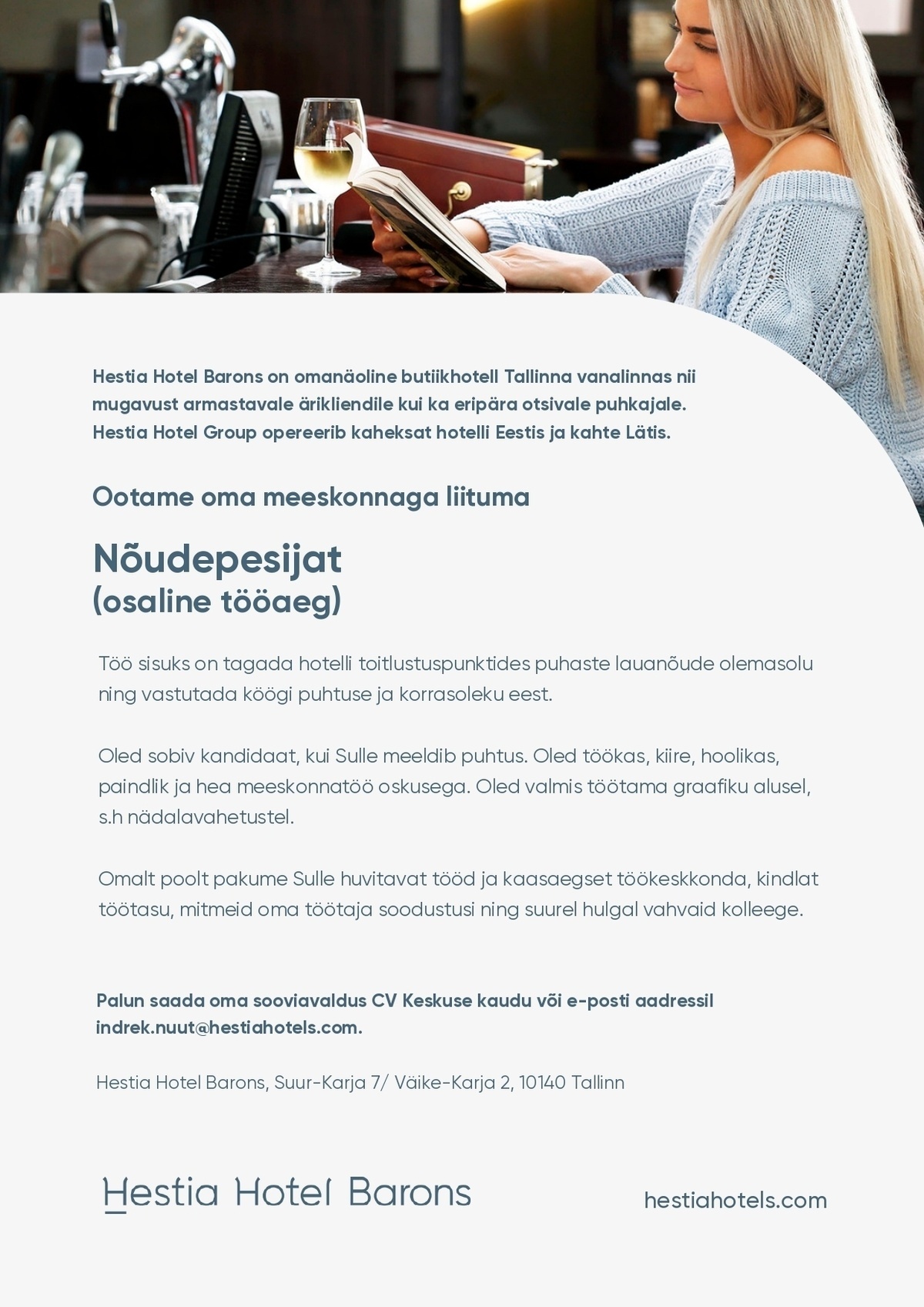 Tallinn Old Town Hotels OÜ Nõudepesija