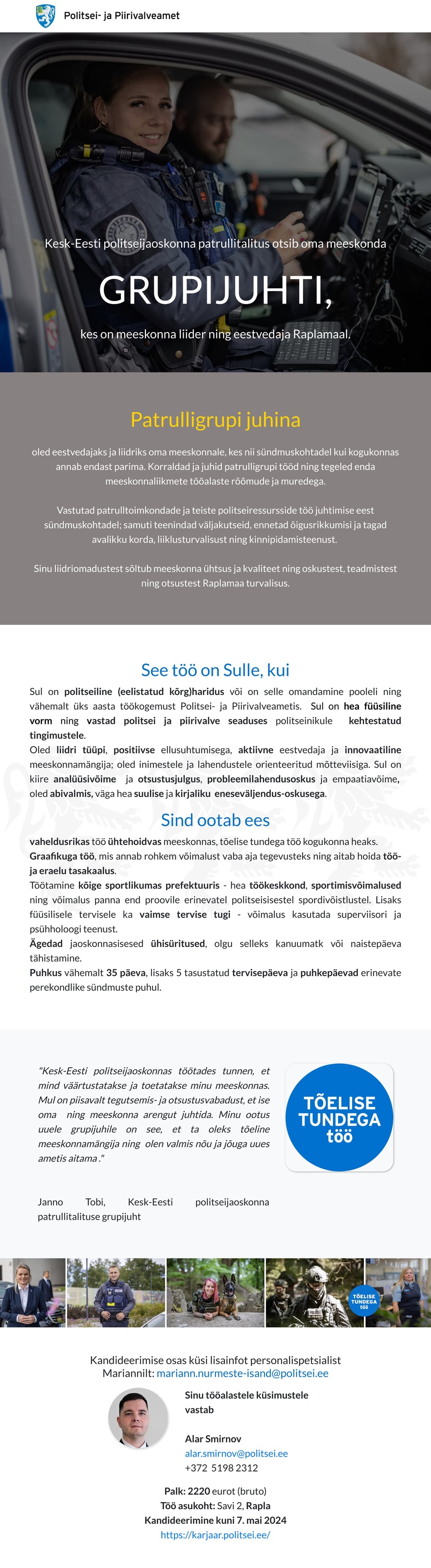 Politsei- ja Piirivalveamet Grupijuht