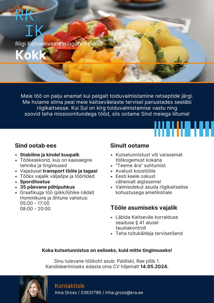 Riigi Kaitseinvesteeringute Keskus Kokk (Paldiski Toitlustuskompleks)