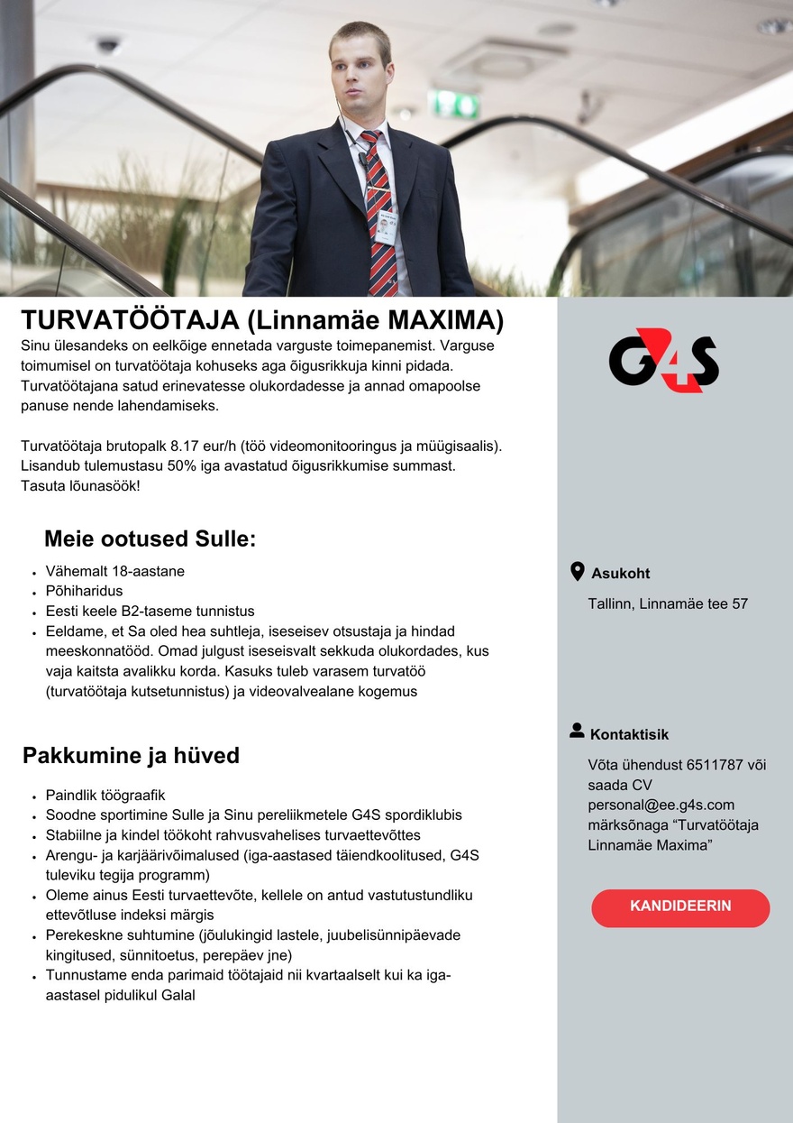 AS G4S Eesti Turvatöötaja (Linnamäe Maxima)