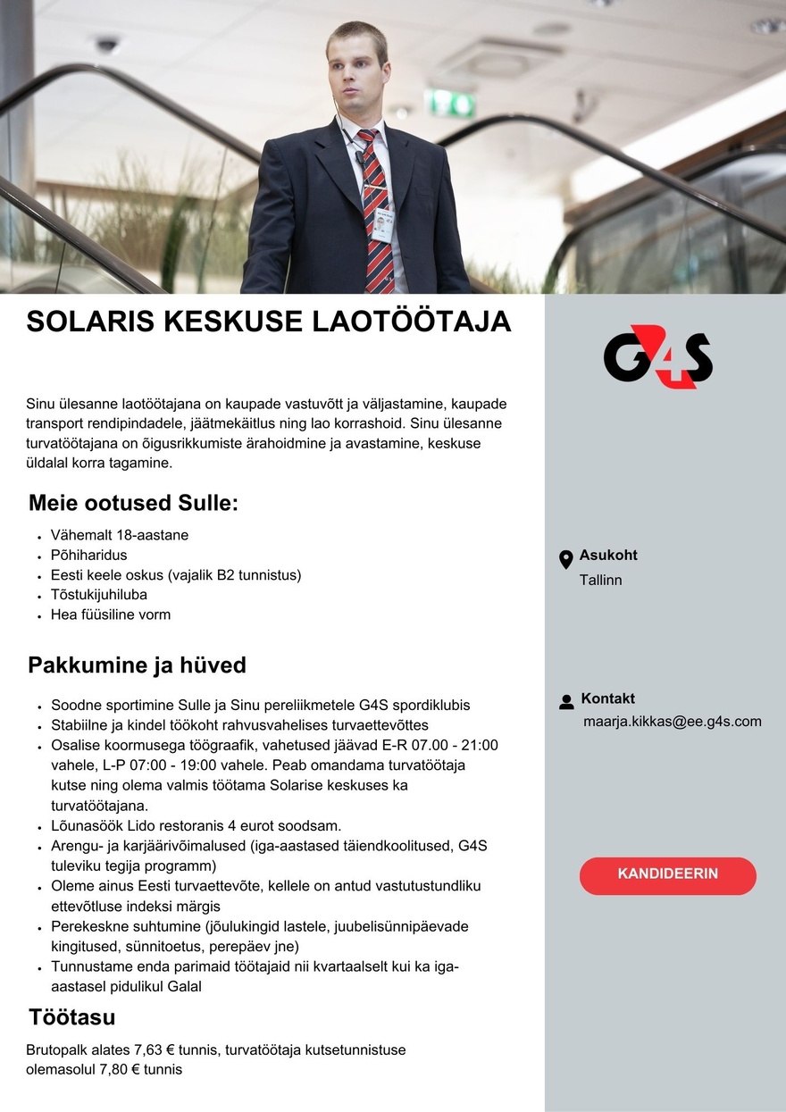AS G4S Eesti Laotöötaja Solarise keskuses