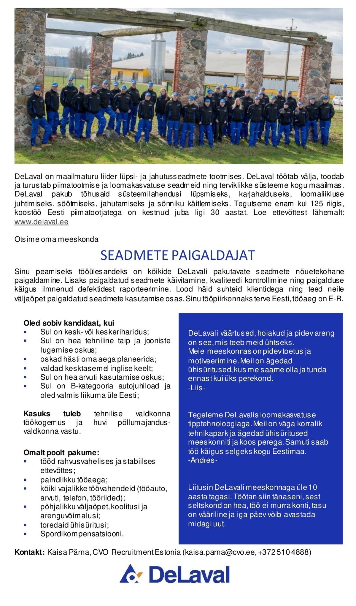 Recruitment Estonia OÜ Seadmete paigaldaja