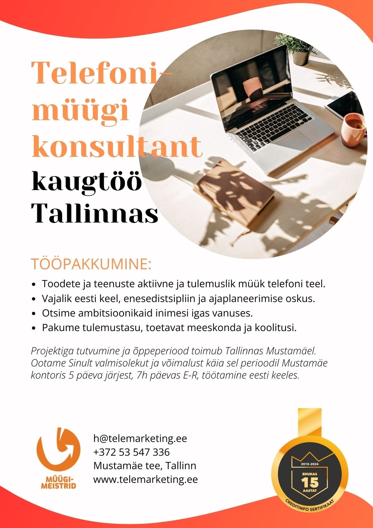 Müügimeistrite AS Telefonimüügi konsultant (kaugtöö Tallinnas)