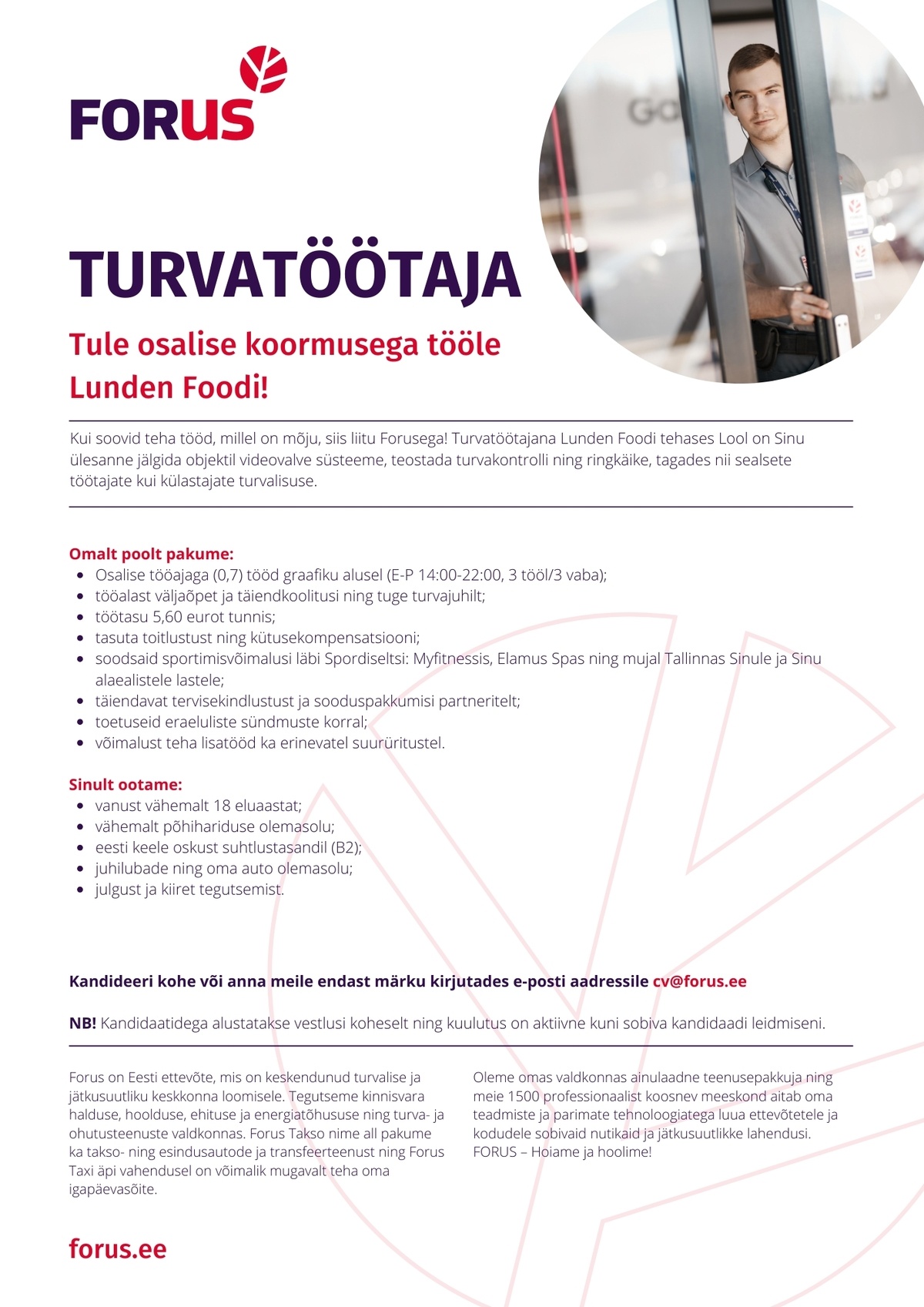 Forus Security AS Turvatöötaja Lunden Food tehases