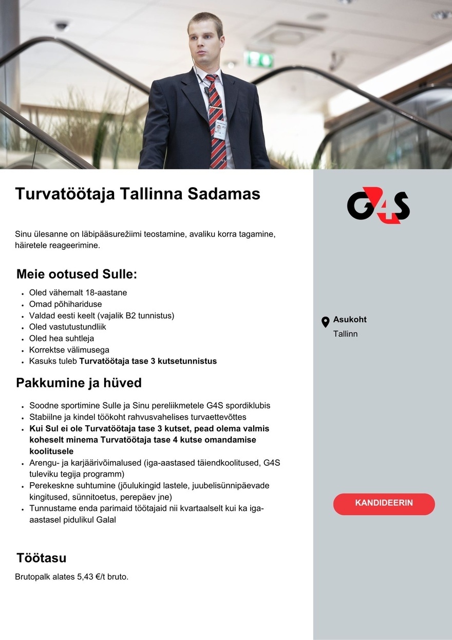 AS G4S Eesti Turvatöötaja Tallinna Sadamas