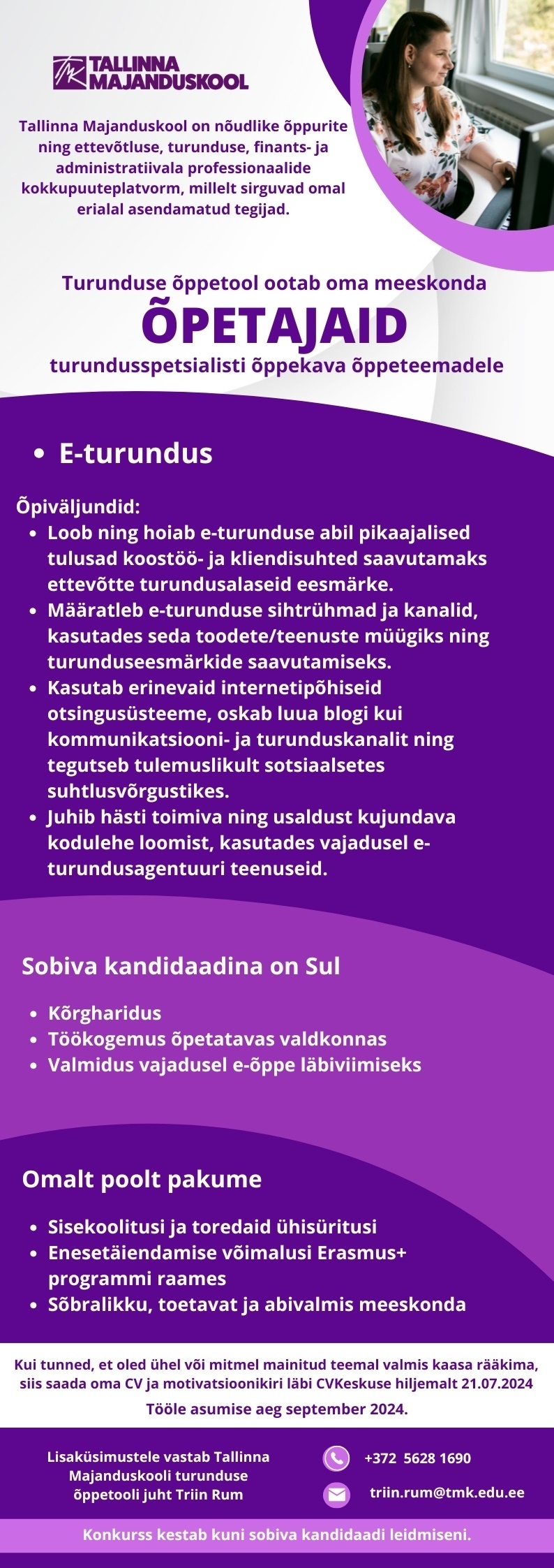 Tallinna Majanduskool Turundusspetsialisti õppekava õpetajad