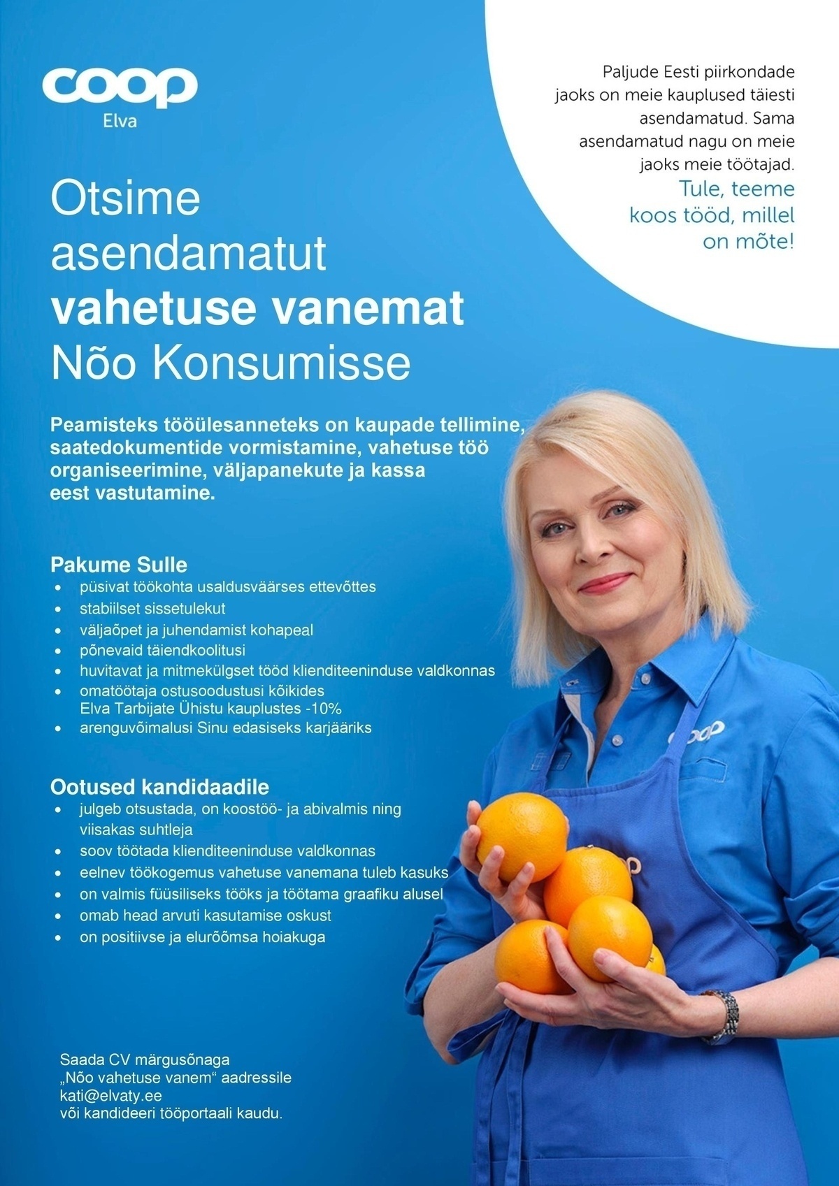 Elva Tarbijate Ühistu Vahetuse vanem Nõo Konsumisse