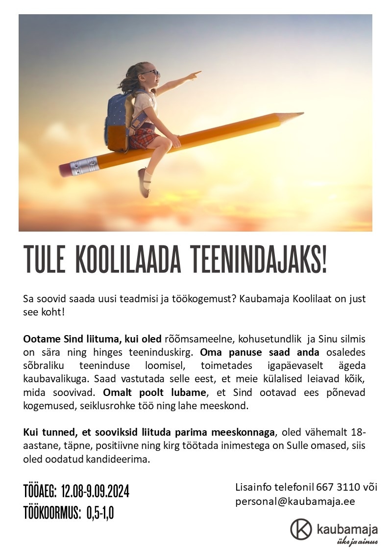 Kaubamaja Koolilaada teenindaja