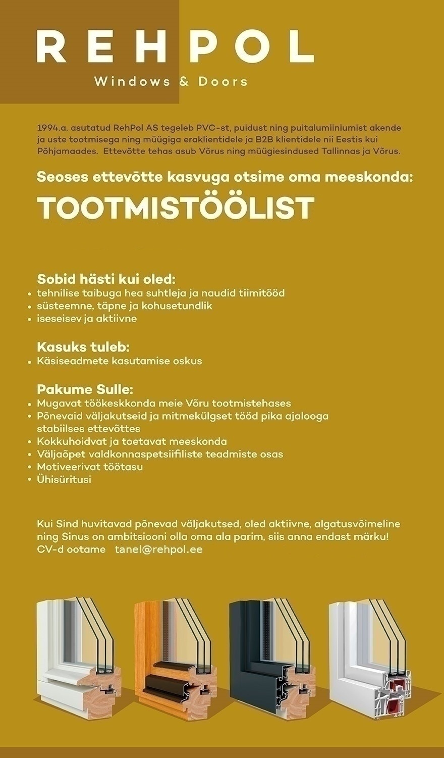 RehPol AS Tootmistööline