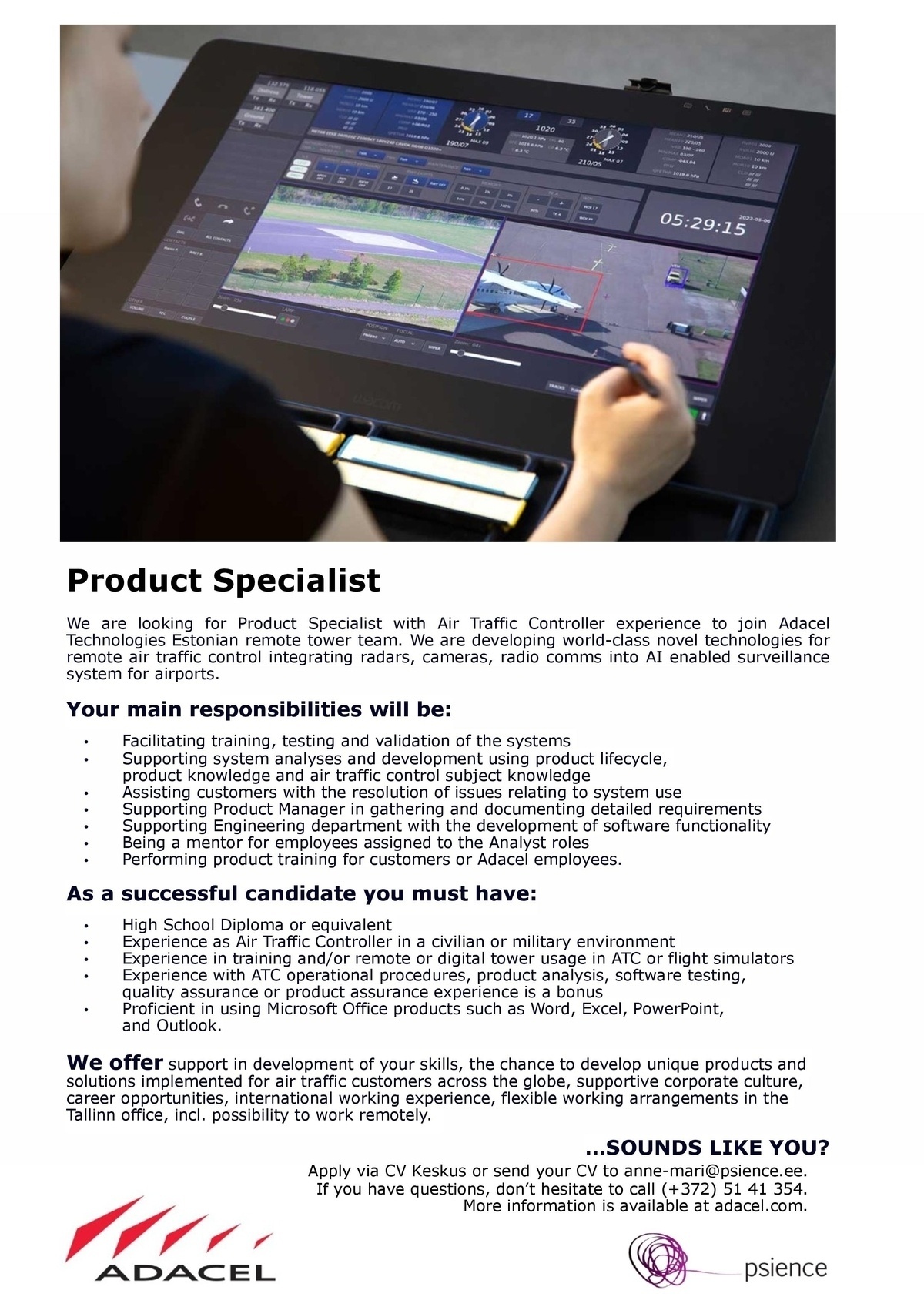 Adacel Technologies Estonia Product Specialist