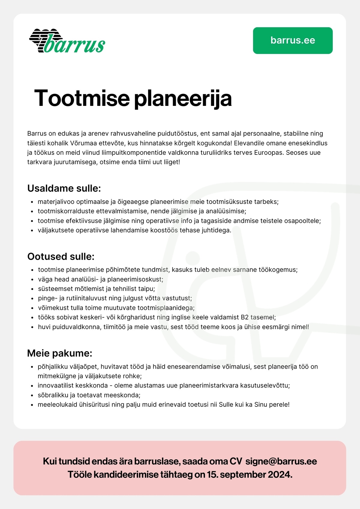 Barrus AS Operatiivplaneerija