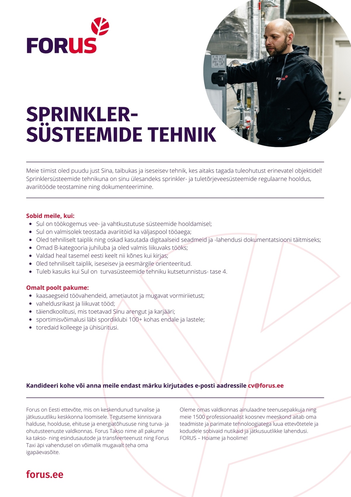 Forus Security AS Sprinklersüsteemide tehnik