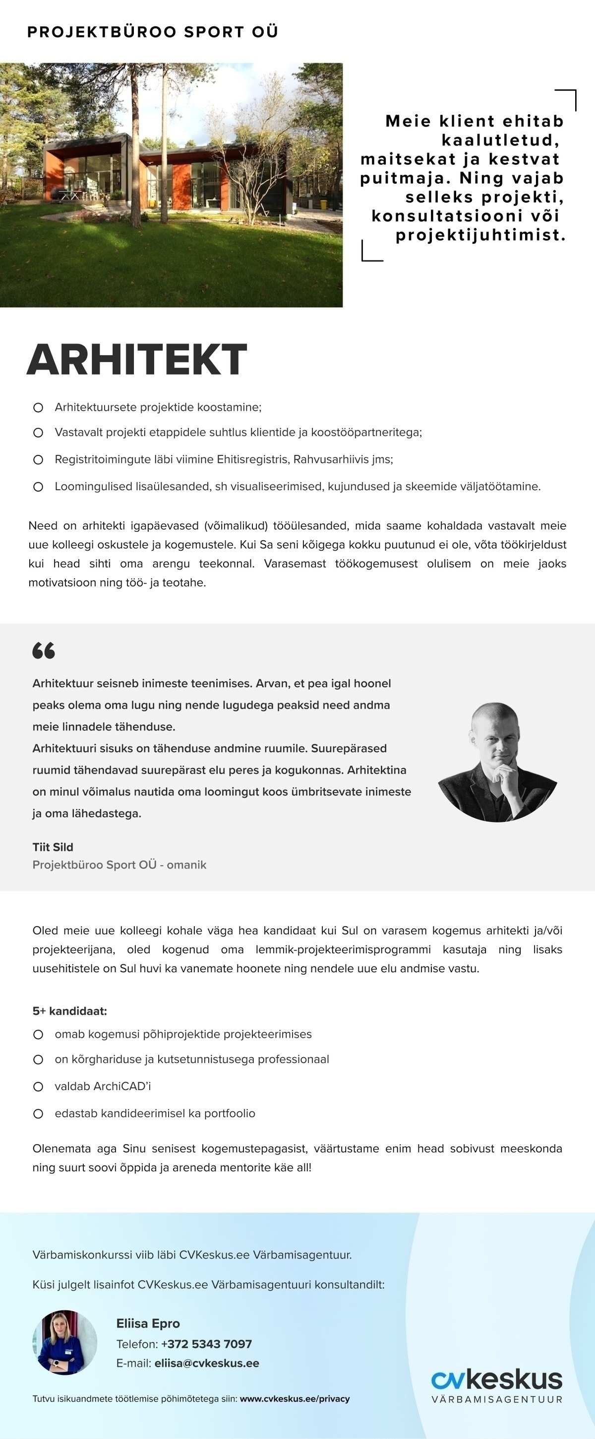 Projektbüroo Sport OÜ ARHITEKT