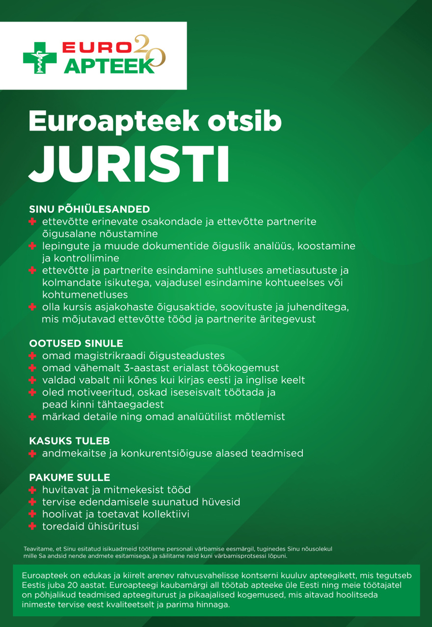 Euroapteek OÜ Jurist