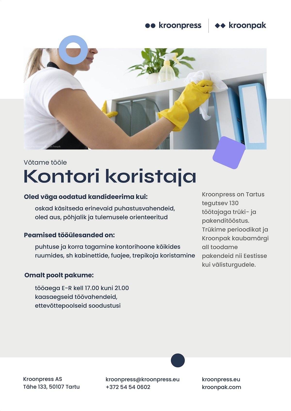 Kroonpress AS Kontori koristaja