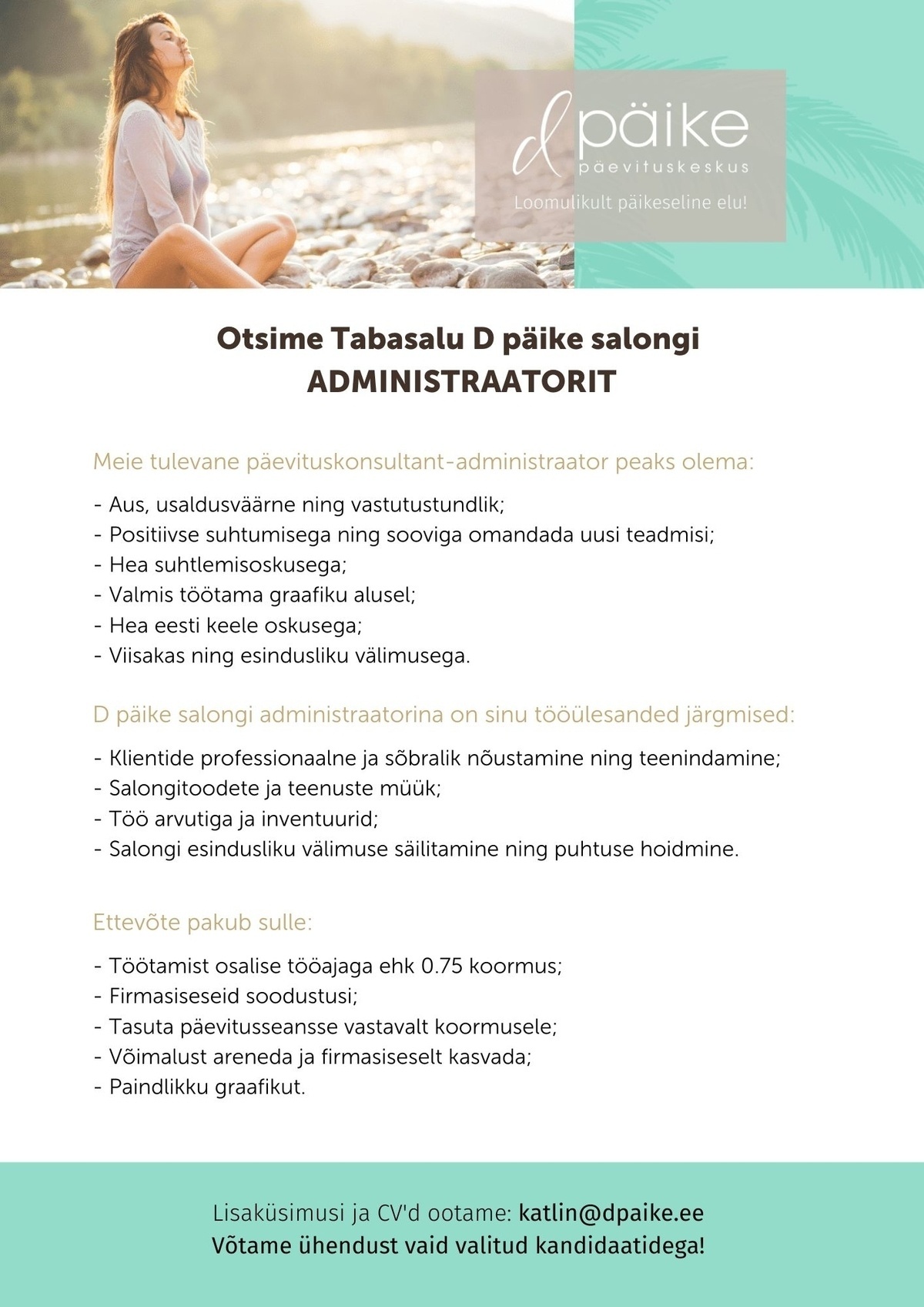 Regentum OÜ Tabasalu D päike salongi ADMINISTRAATOR 0.75 koormus