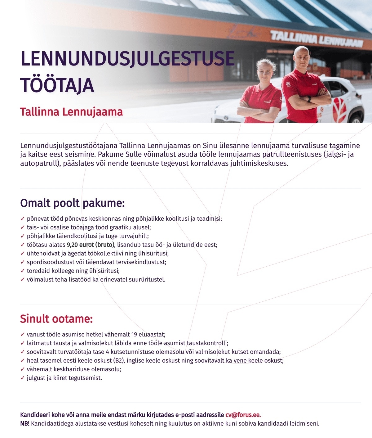 Forus Security AS Lennundusjulgestuse töötaja Tallinna Lennujaama