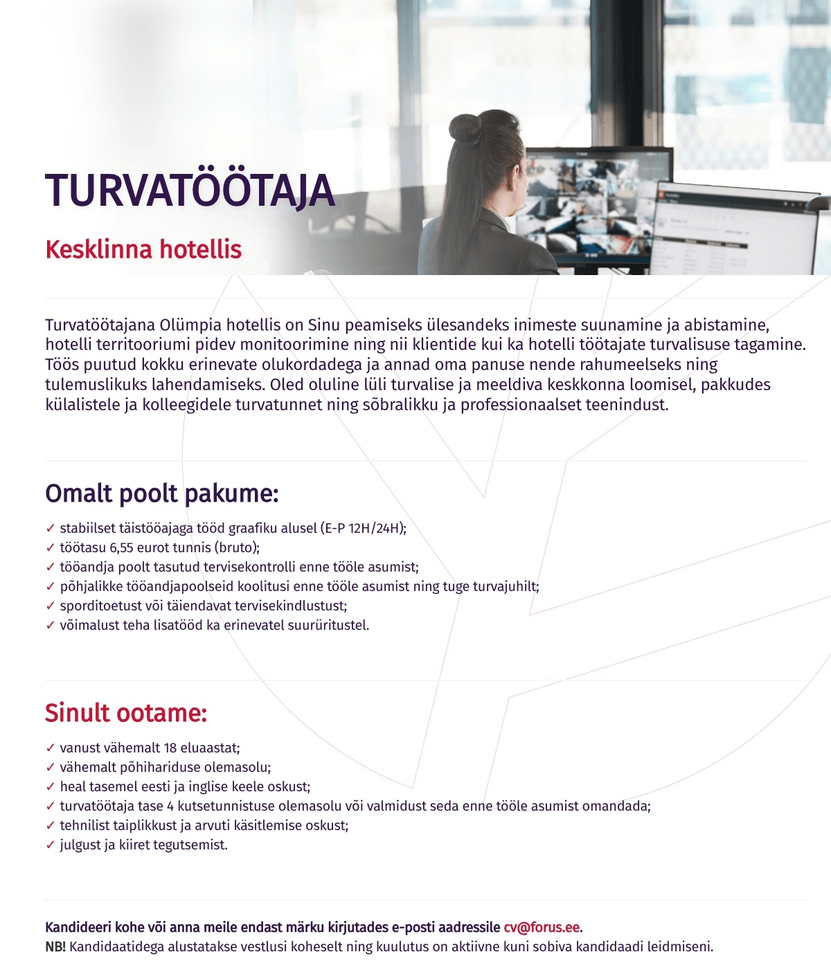 Forus Security AS Turvatöötaja Kesklinna hotellis