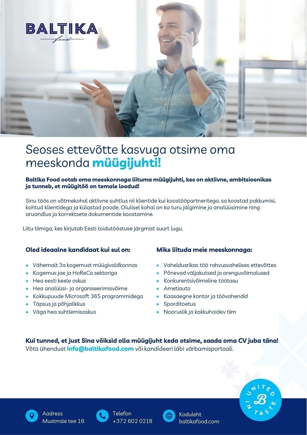 Baltika Food OÜ Müügijuht