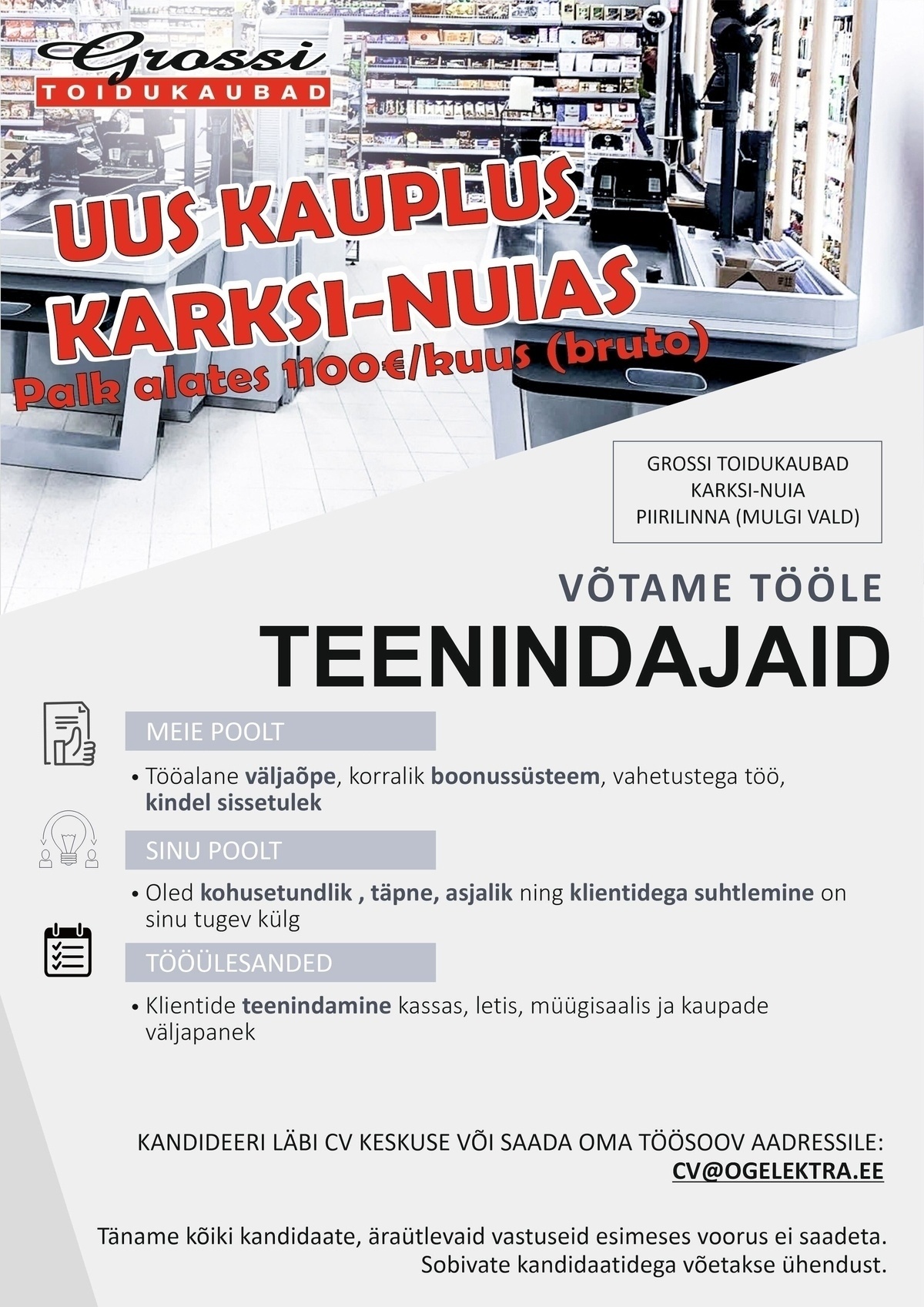 OG Elektra AS Teenindajad (UUS kauplus Karksi-Nuias)