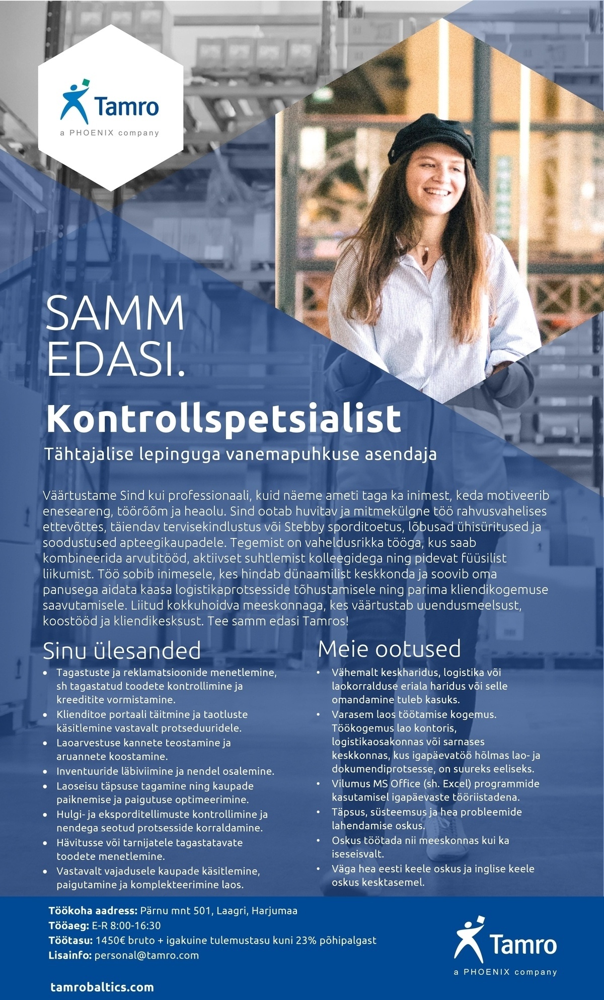 TAMRO EESTI OÜ Kontrollspetsialist