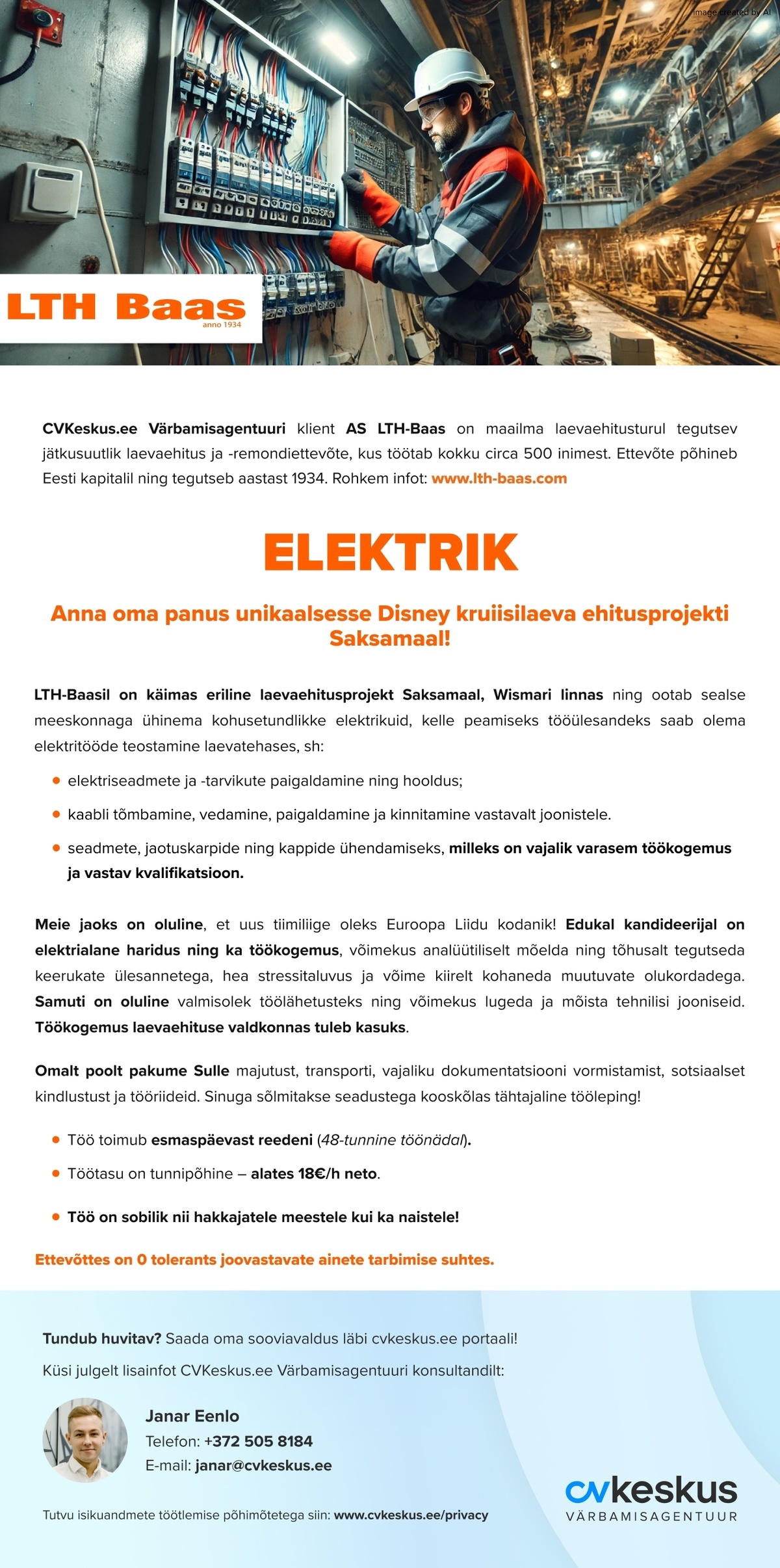 AS LTH-Baas ELEKTRIK LAEVATEHASESSE