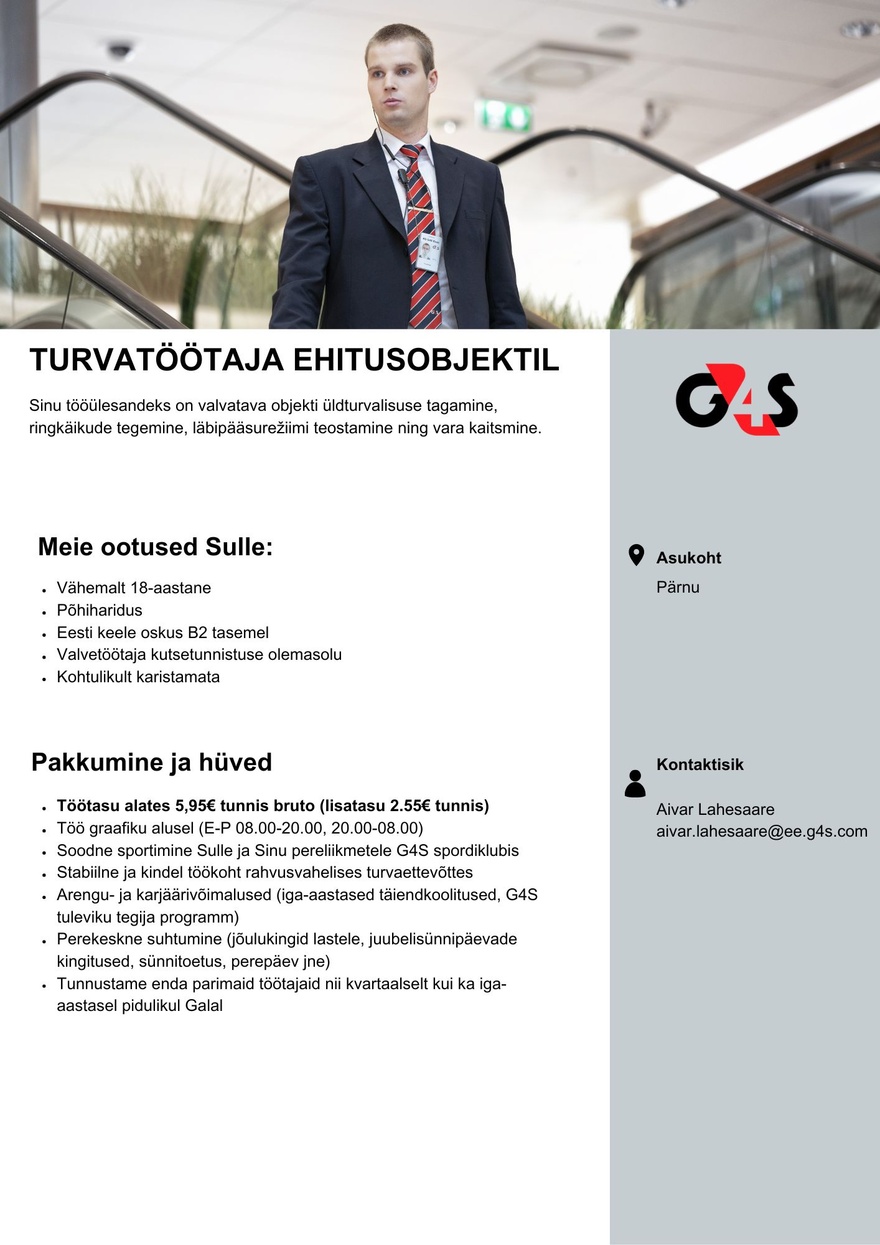 AS G4S Eesti Turvatöötaja Ikea ehitusobjektil (ajutine objekt)