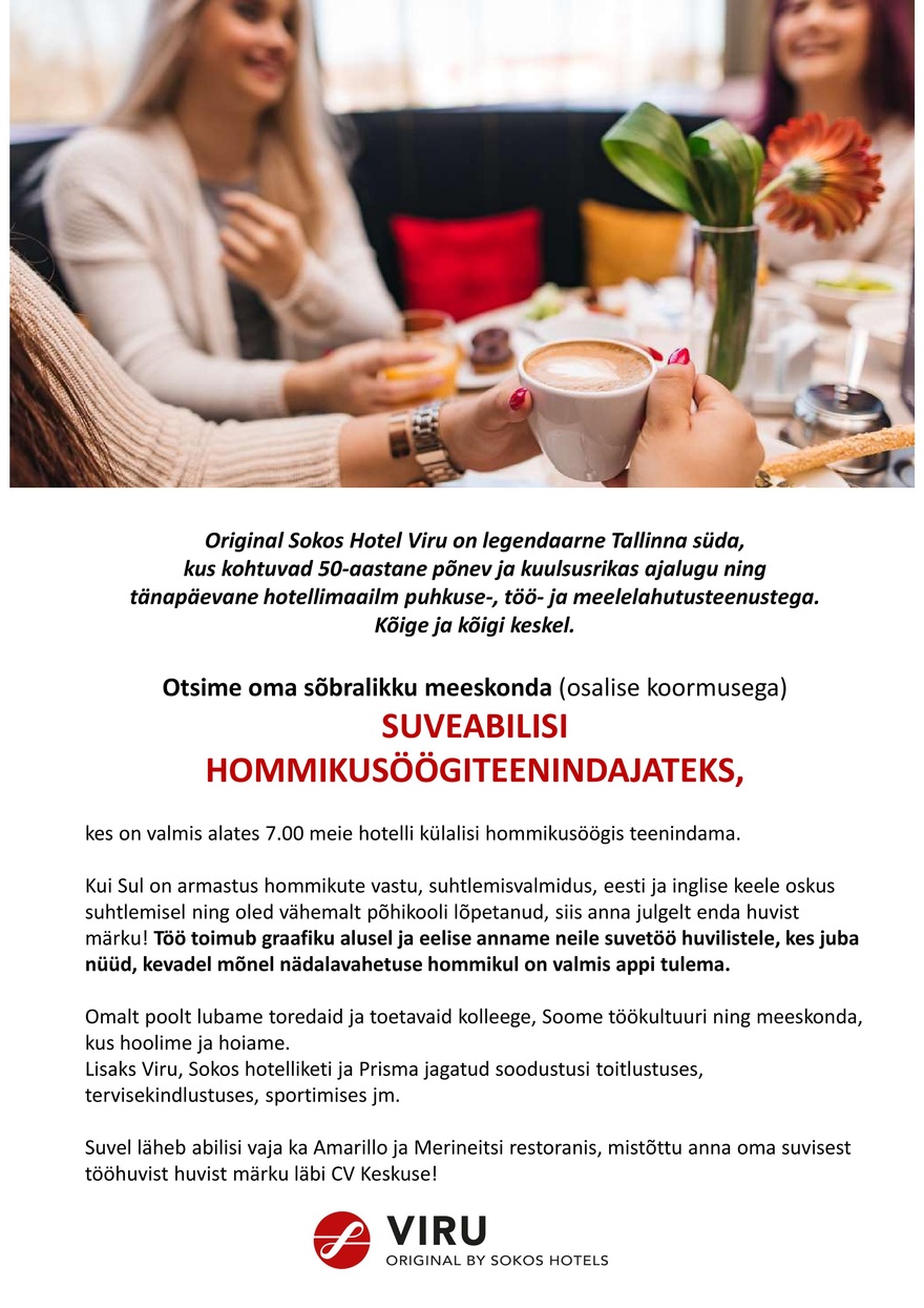 Sokotel AS SUVEABILINE HOMMIKUSÖÖGITEENINDAJA